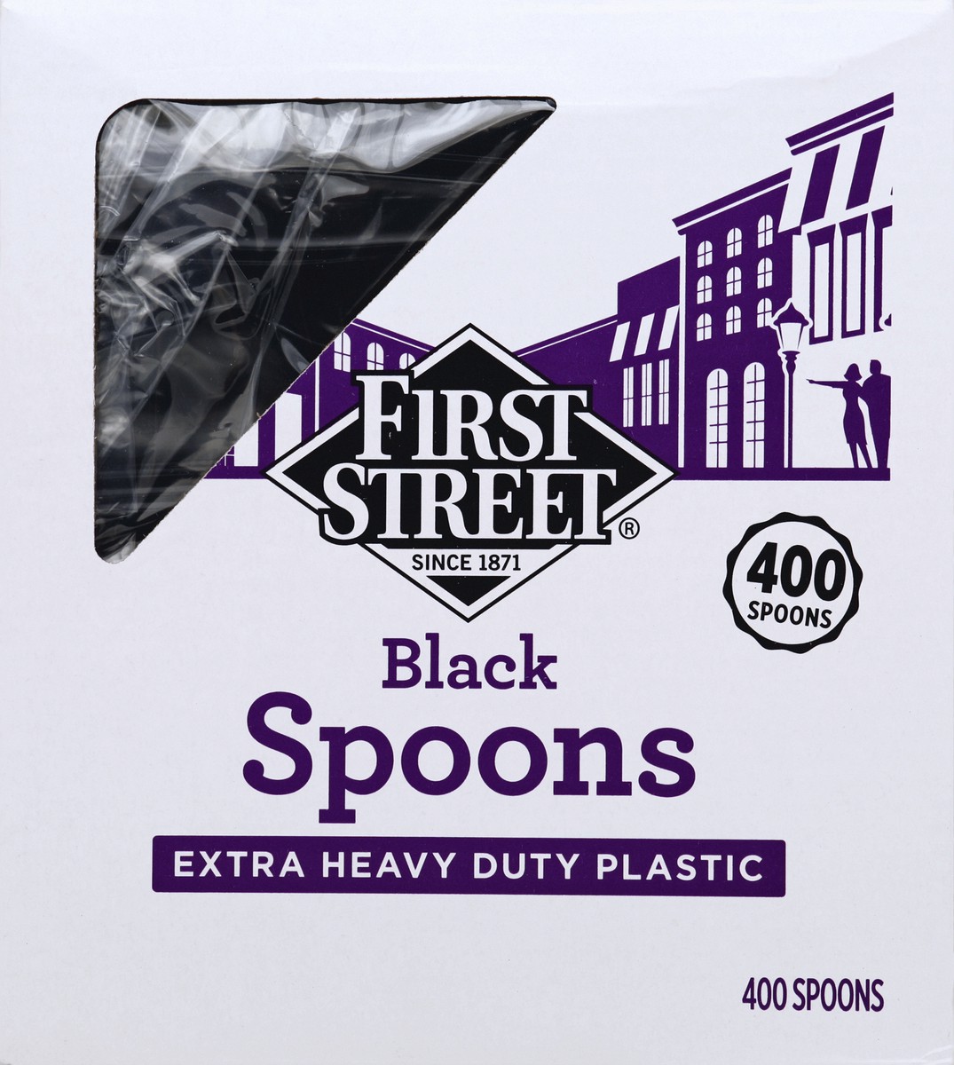 slide 2 of 6, First Street Extra Heavy Duty Black Spoons, 400 ct
