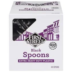 First Street Extra Heavy Duty Black Spoons