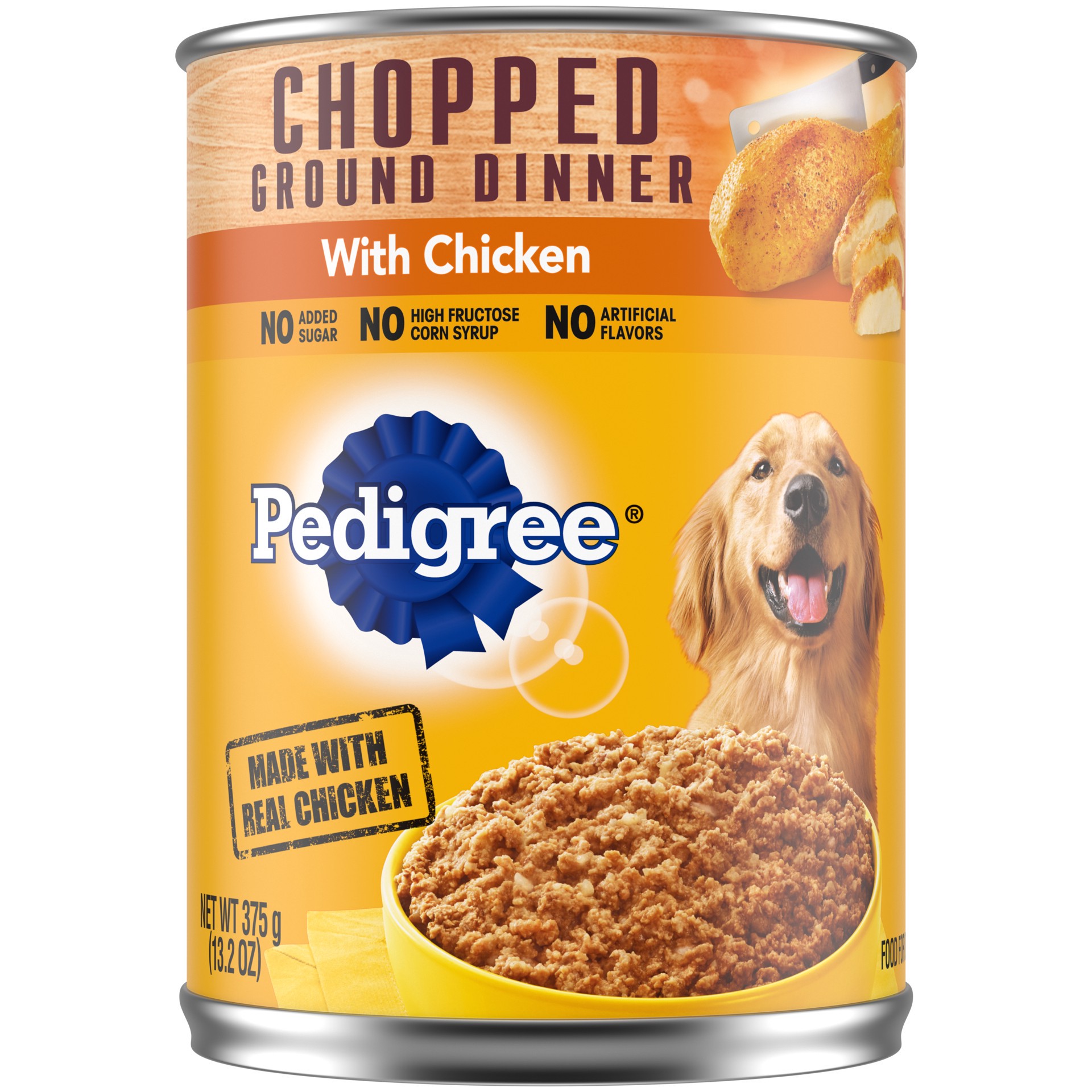 slide 1 of 1, Pedigree Adult Canned Wet Dog Food Chopped Ground Dinner With Chicken, 13.2 oz