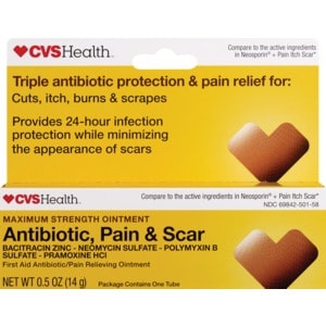slide 1 of 1, CVS Health Antibiotic Pain & Scar Ointment, 0.5 oz
