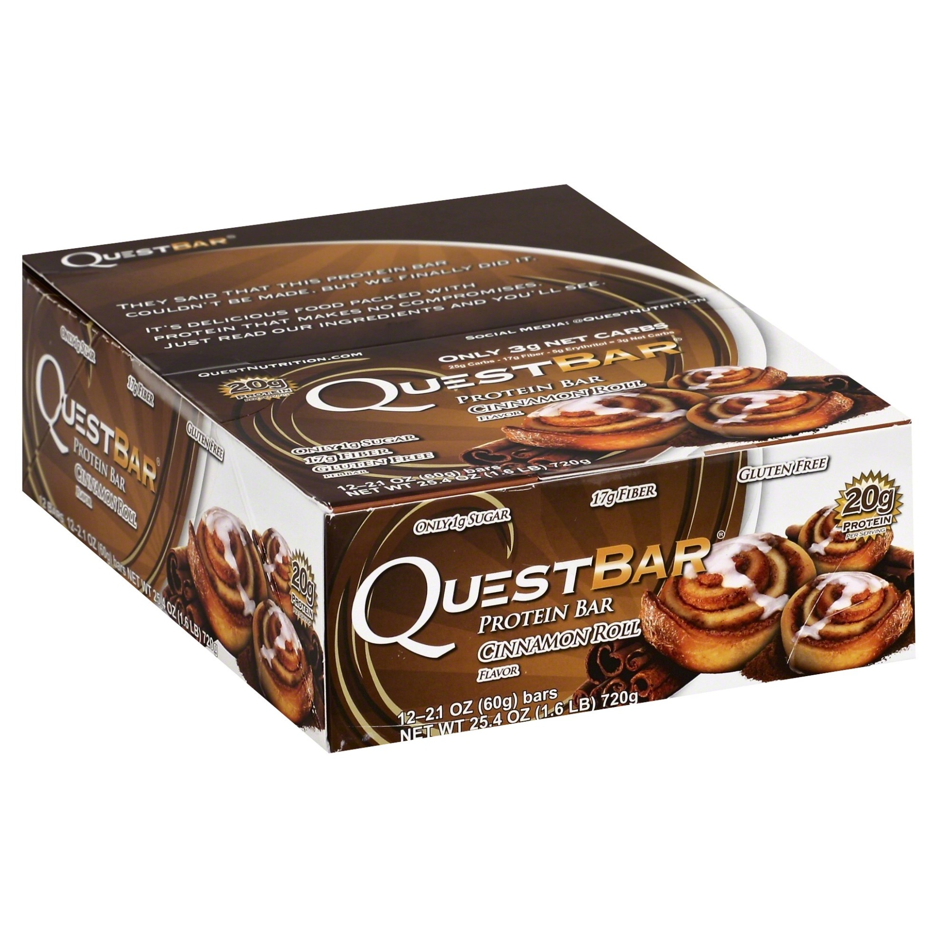 slide 1 of 1, Quest Cinnamon Roll Protein Bar, 12 ct