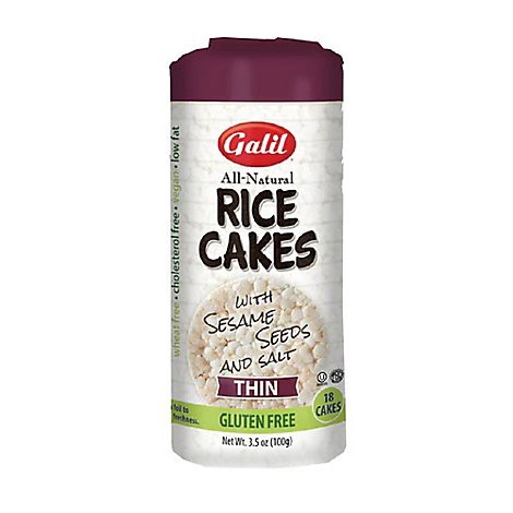 slide 1 of 1, Galil Thin Sesame Seed Rice Cake, 1 ct