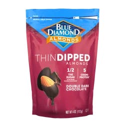 Blue Diamond Thin Dipped Double Dark Chocolate Almonds 4 oz