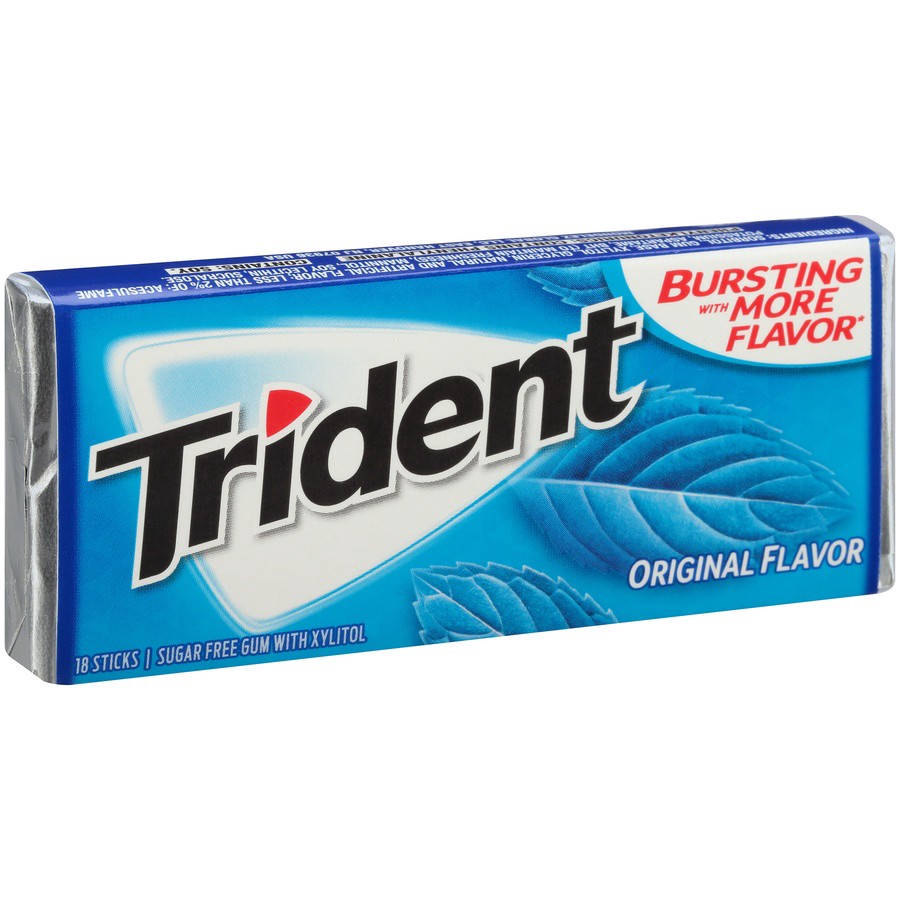 slide 7 of 8, Trident Original Sugar Free Gum, 18 ct