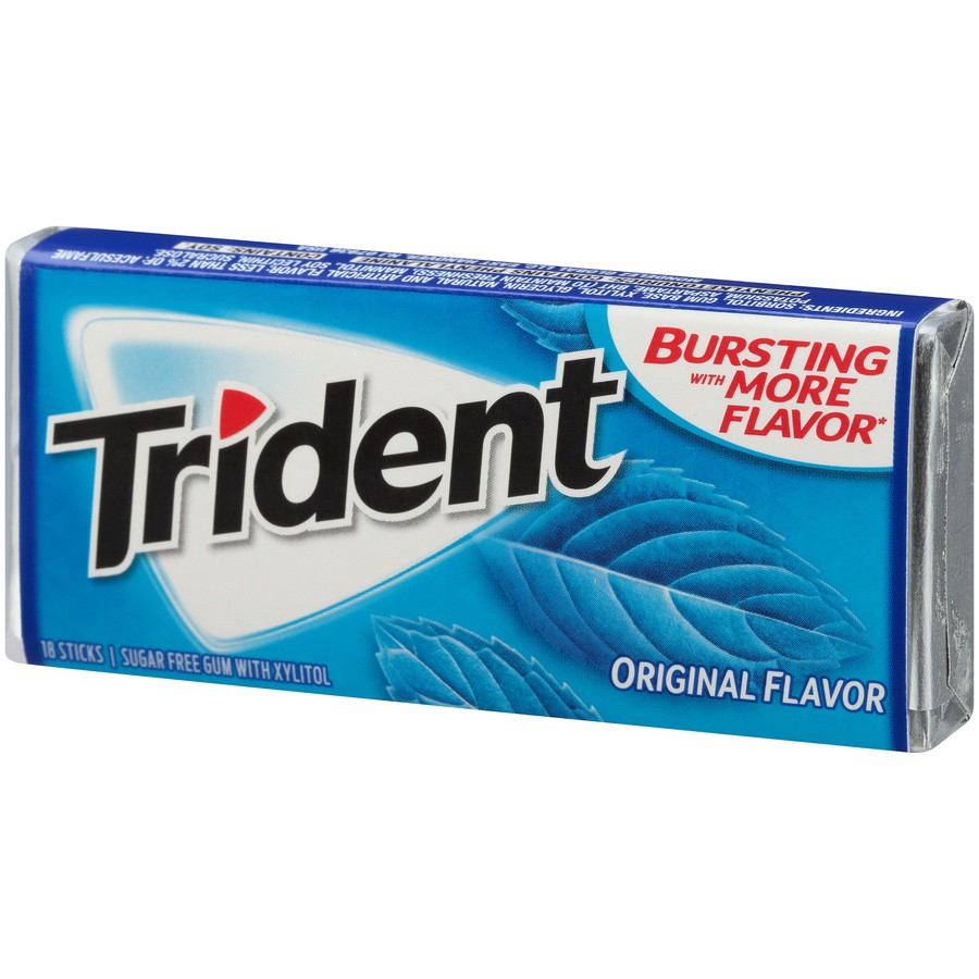 slide 6 of 8, Trident Original Sugar Free Gum, 18 ct