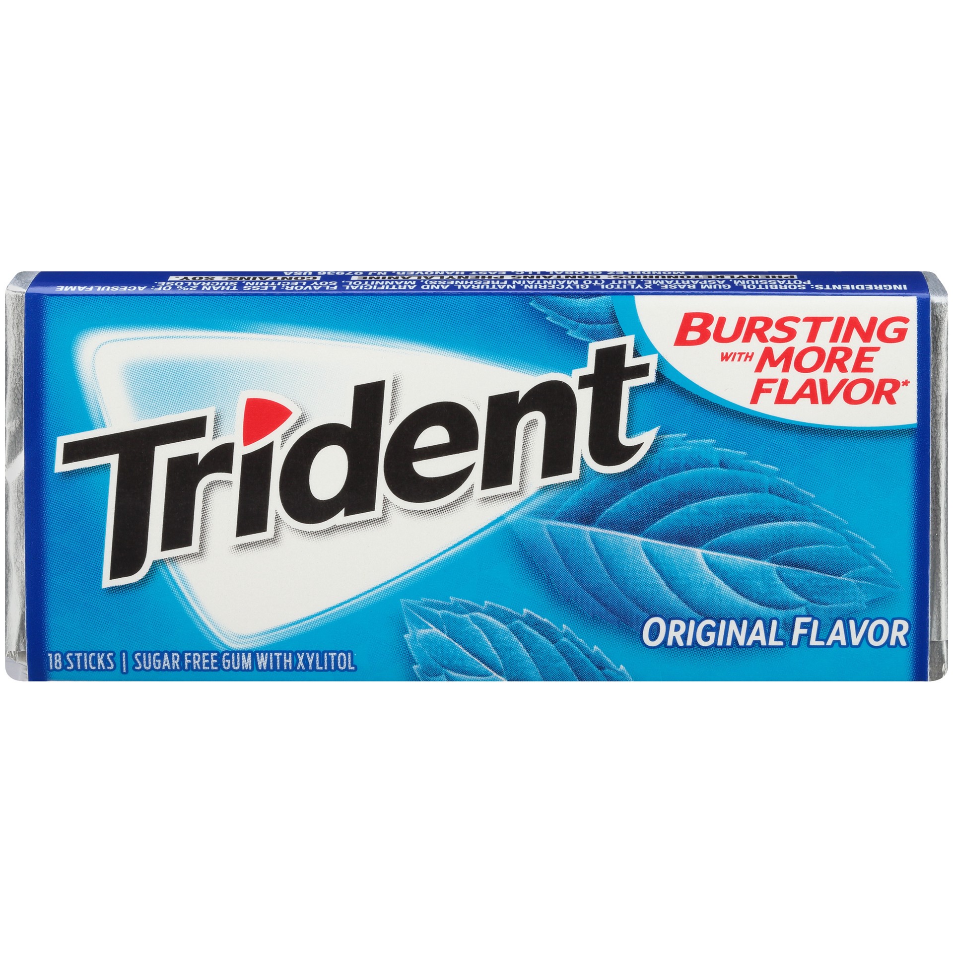 slide 1 of 8, Trident Original Sugar Free Gum, 18 ct