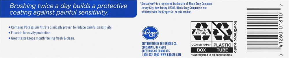 slide 2 of 4, Kroger Sensitive Whitening Toothpaste - Fresh Mint, 2 ct; 4 oz