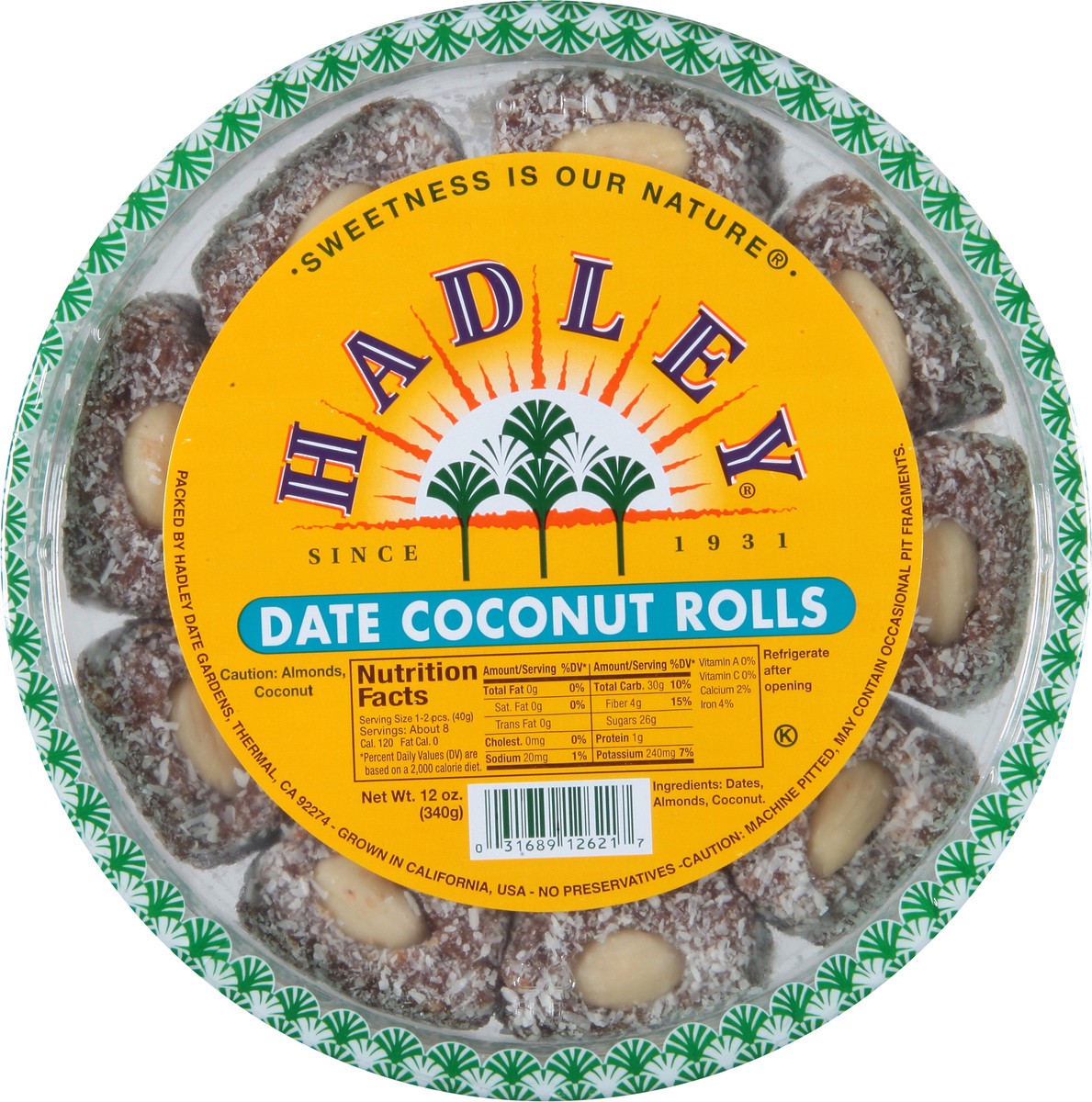 slide 6 of 13, Hadley Date Coconut Rolls 12 oz, 12 oz