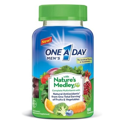 slide 1 of 2, One A Day Men's Complete Multivitamin Gummies With Nature's Medley, 60 ct