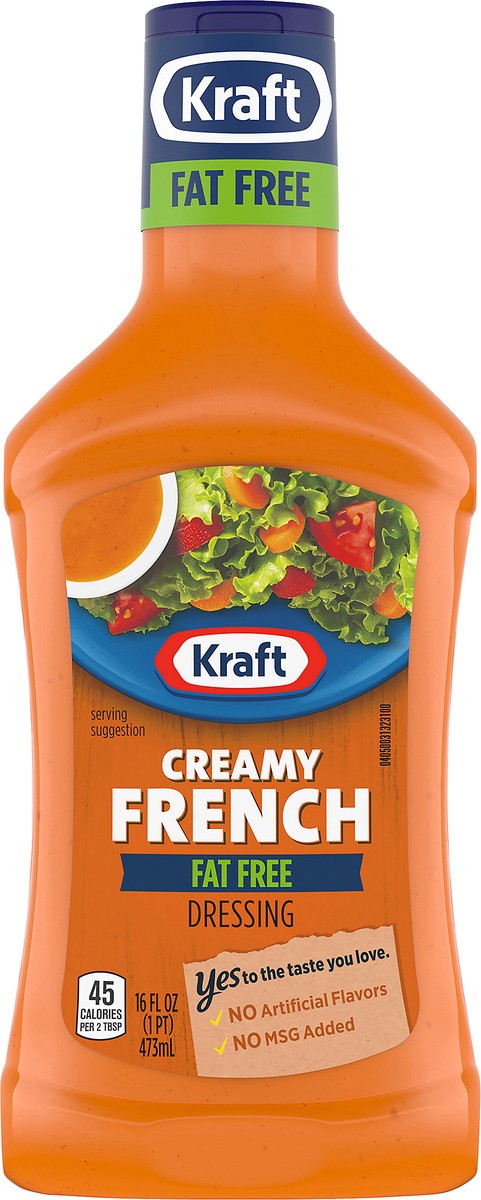 slide 5 of 9, Kraft Creamy French Fat Free Salad Dressing, 16 fl oz Bottle, 16 fl oz