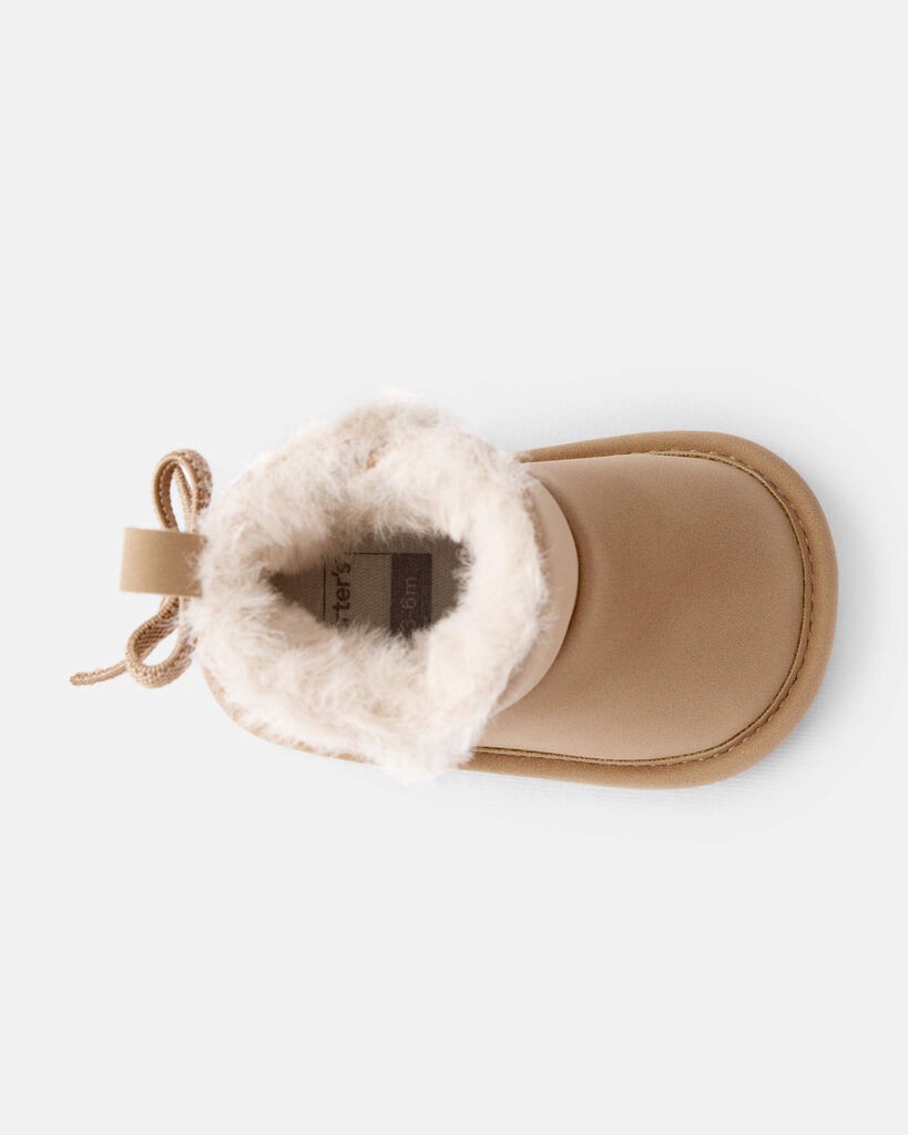slide 3 of 6, Carter's Baby Girl Bow Faux Fur Boots - Brown Brown 2, 1 ct