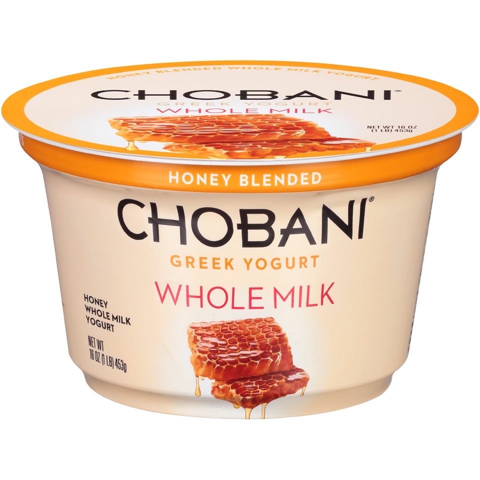 slide 1 of 1, Chobani Honey Blended Whole Milk Greek Yogurt, 16 oz