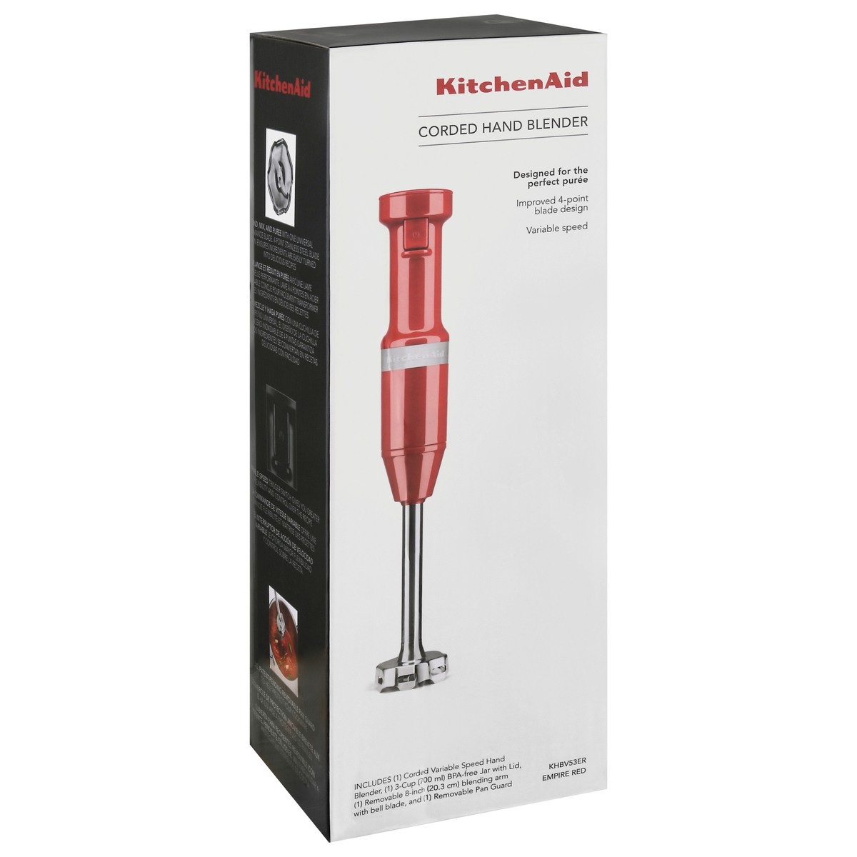 KitchenAid Variable Speed Empire Red Corded Hand Blender KHBV53ER