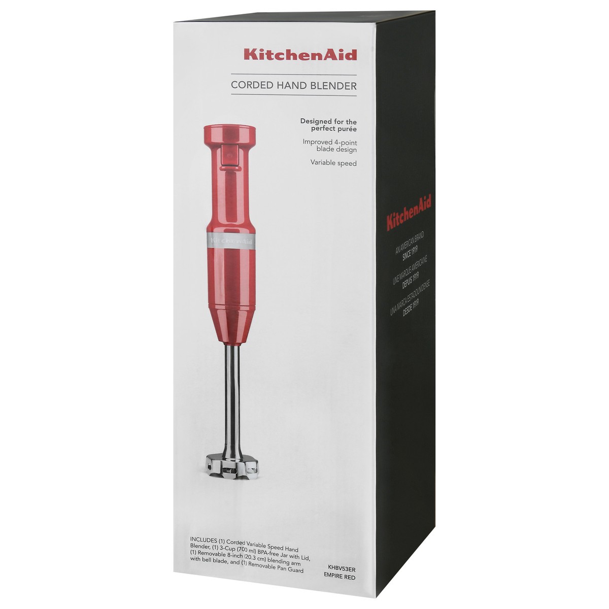 KitchenAid Variable Speed Empire Red Corded Hand Blender KHBV53ER - The  Home Depot