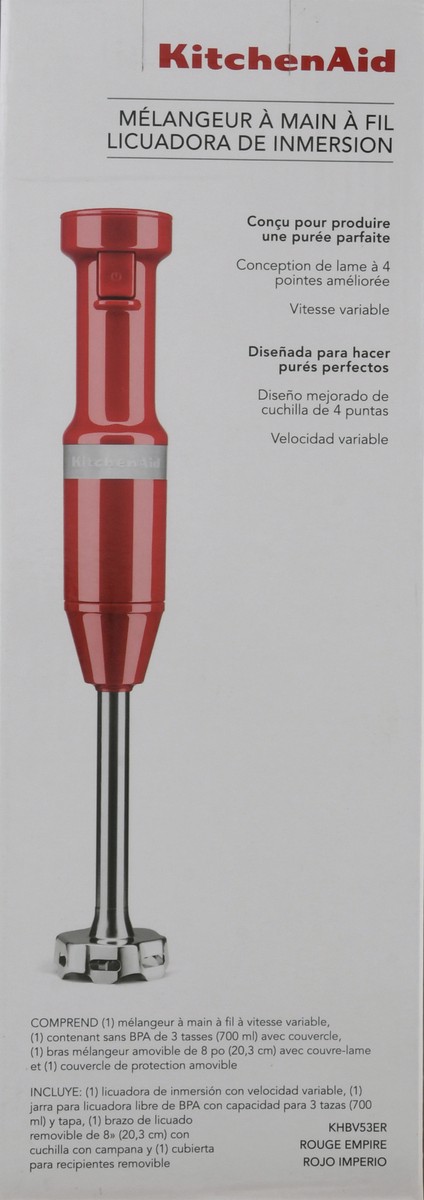 slide 9 of 9, KitchenAid Empire Red Corded Hand Blender Set 4 pc, 1 ct