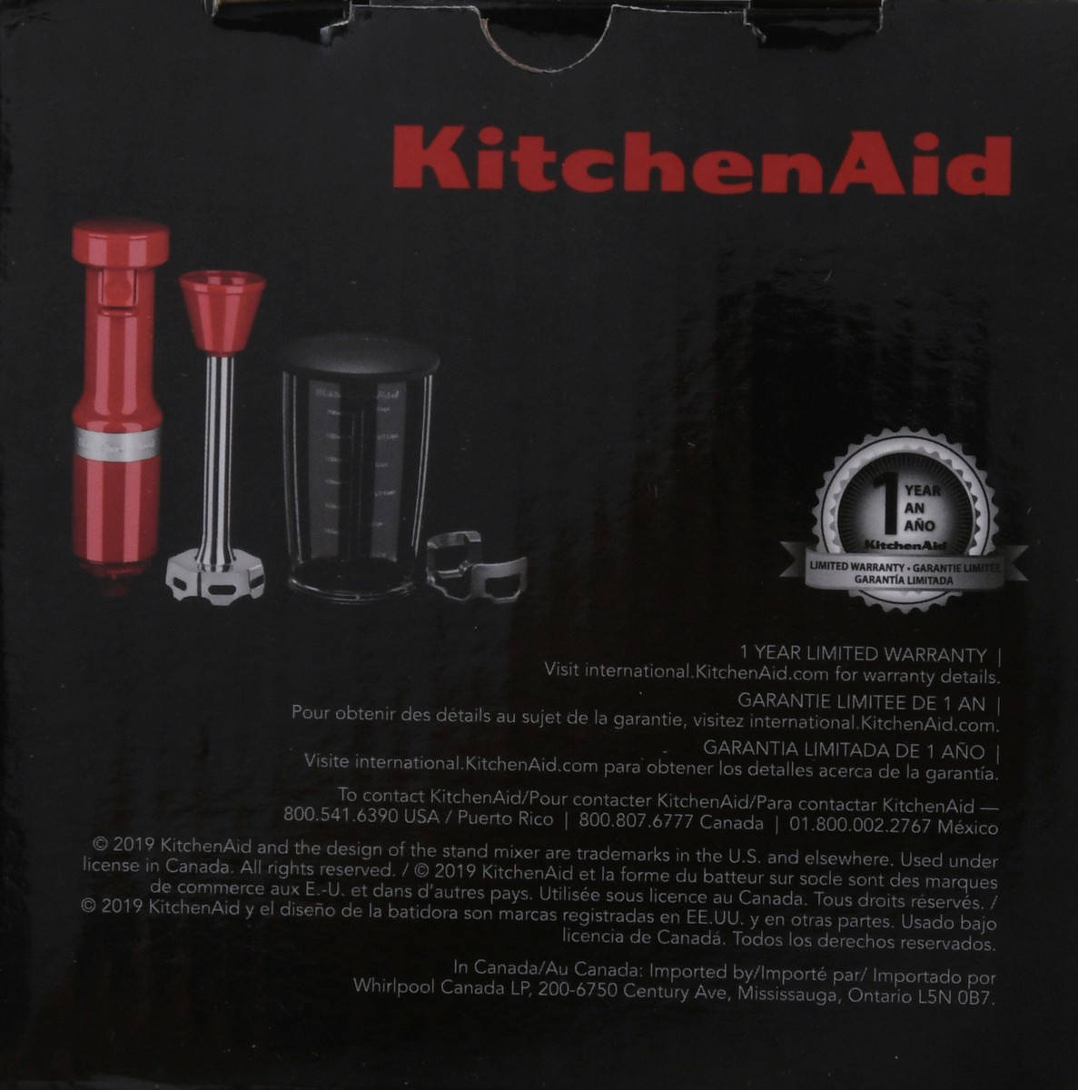 slide 7 of 9, KitchenAid Empire Red Corded Hand Blender Set 4 pc, 1 ct