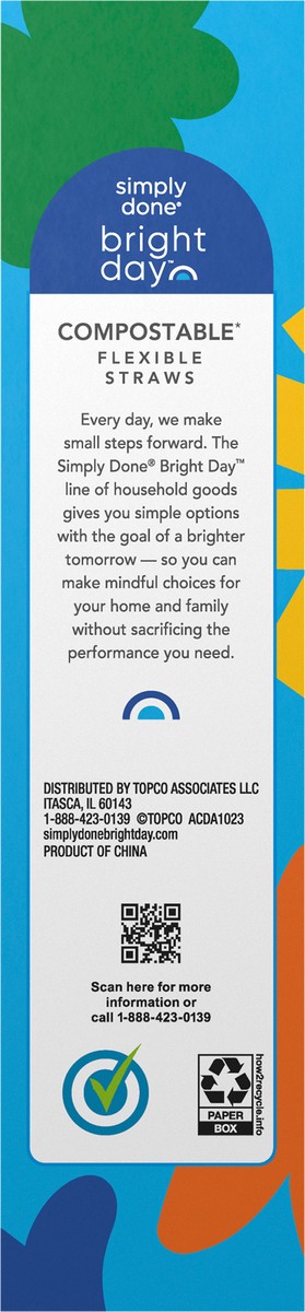 slide 4 of 12, Simply Done Bright Day Flexible Compostable Straws 50 ea, 50 ct