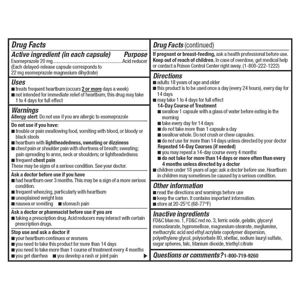 slide 20 of 29, Meijer Esomeprazole Magnesium Capsules, Acid Reducer, 20 mg, 42 ct