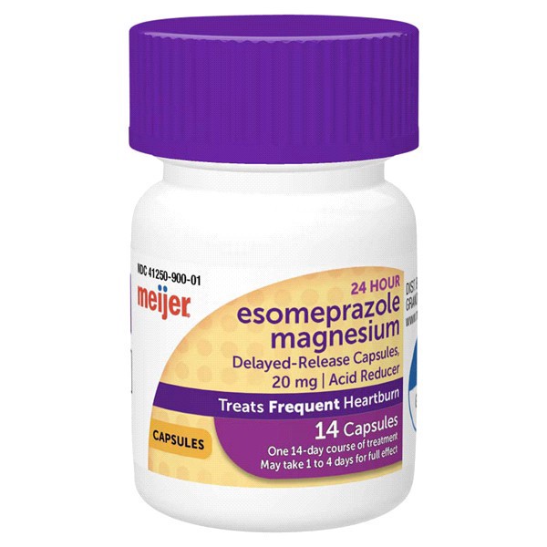 slide 8 of 29, Meijer Esomeprazole Magnesium Capsules, Acid Reducer, 20 mg, 42 ct