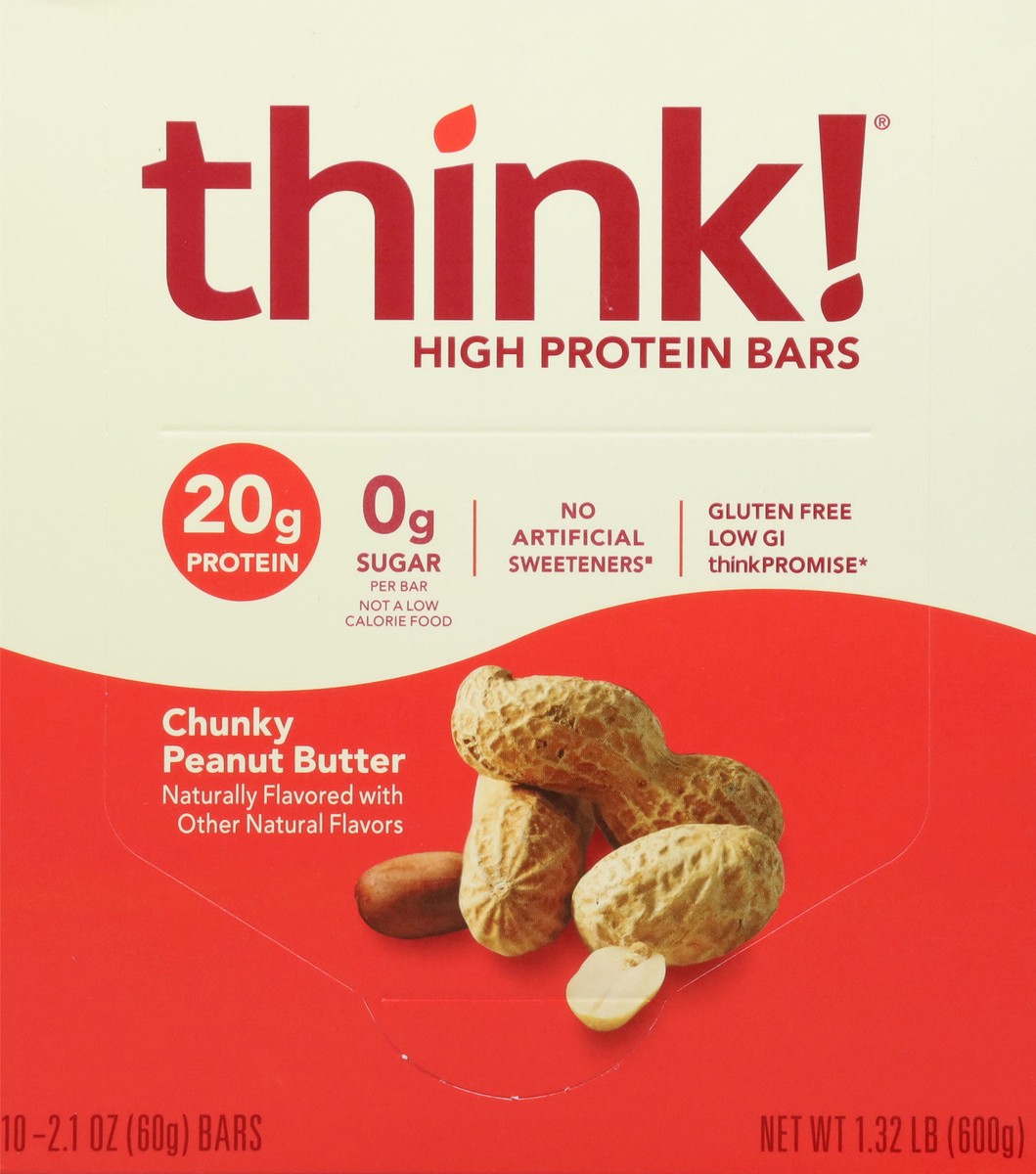 slide 9 of 12, thinkThin Think Thin High Protein Bars, Chunky Peanut Butter, 10 ct; 2.1 oz