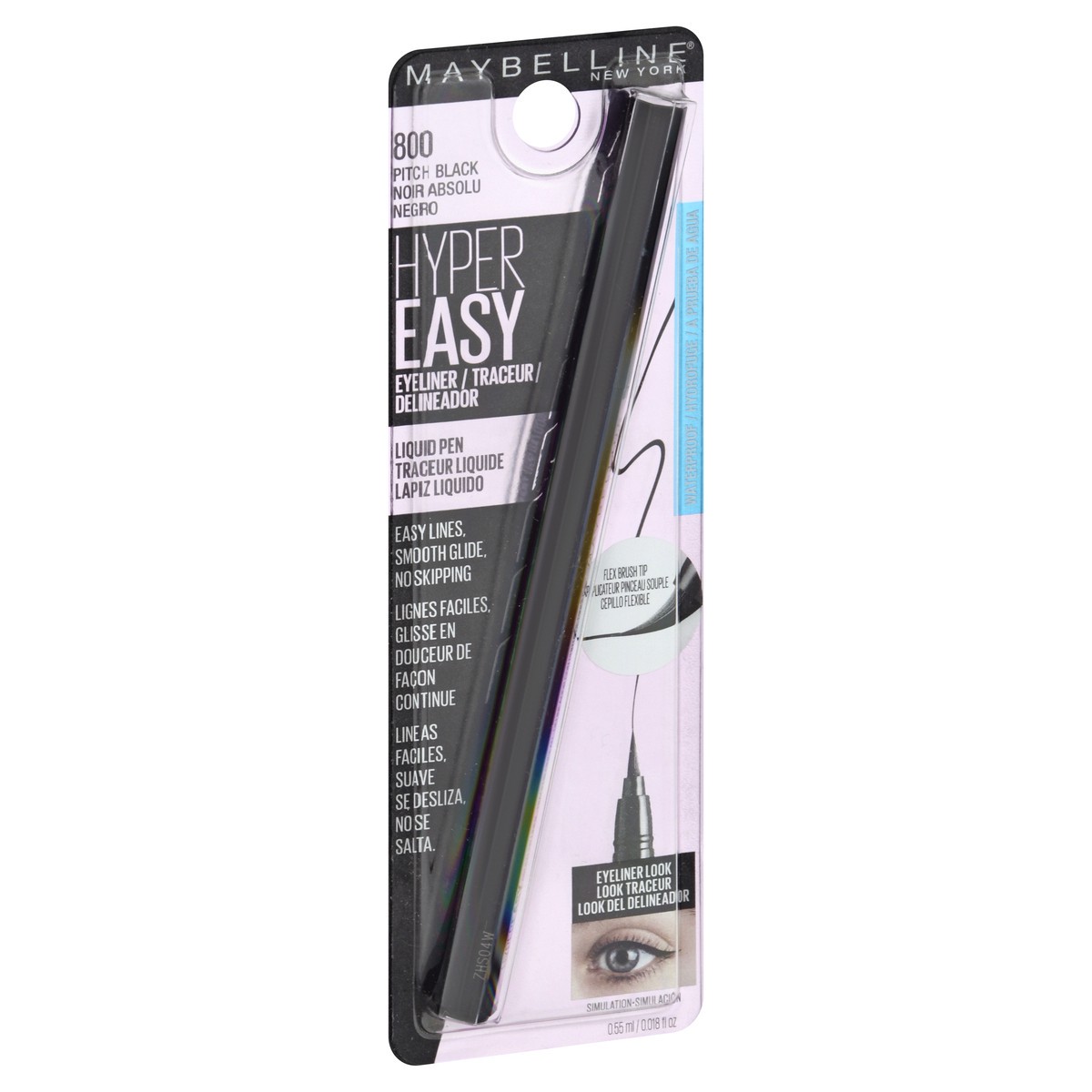 slide 1 of 9, Maybelline Hyper Easy Pitch Black 800 Liquid Pen Eyeliner 0.018 fl oz, 0.018 fl oz