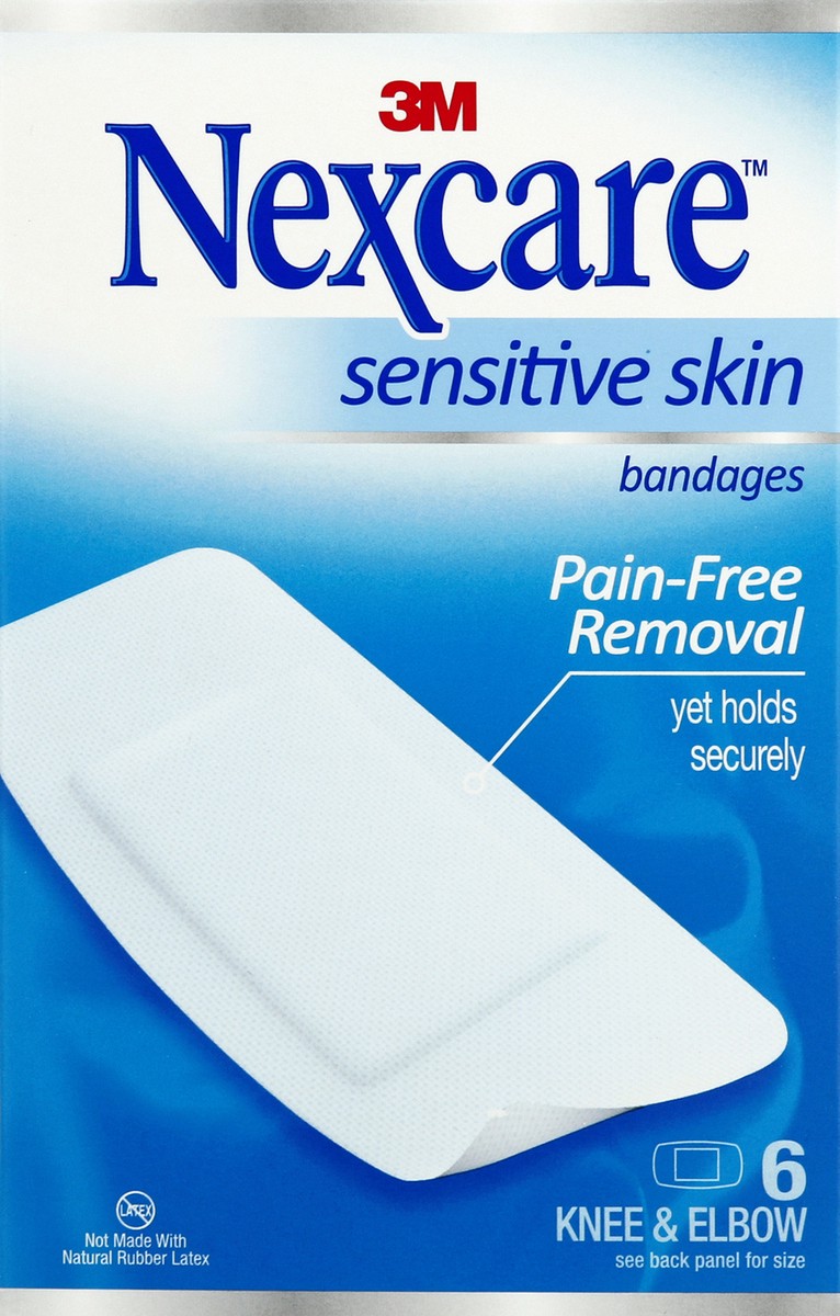 slide 5 of 6, 3M Nexcare Sensitive Skin Bandages Knee & Elbow, 6 ct