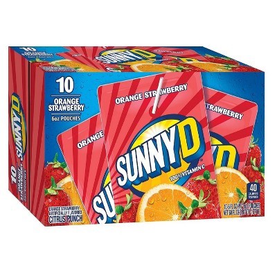 slide 1 of 11, Sunny D Citrus Punch Orange Strawberry - 10 ct; 6 fl oz, 10 ct; 6 fl oz