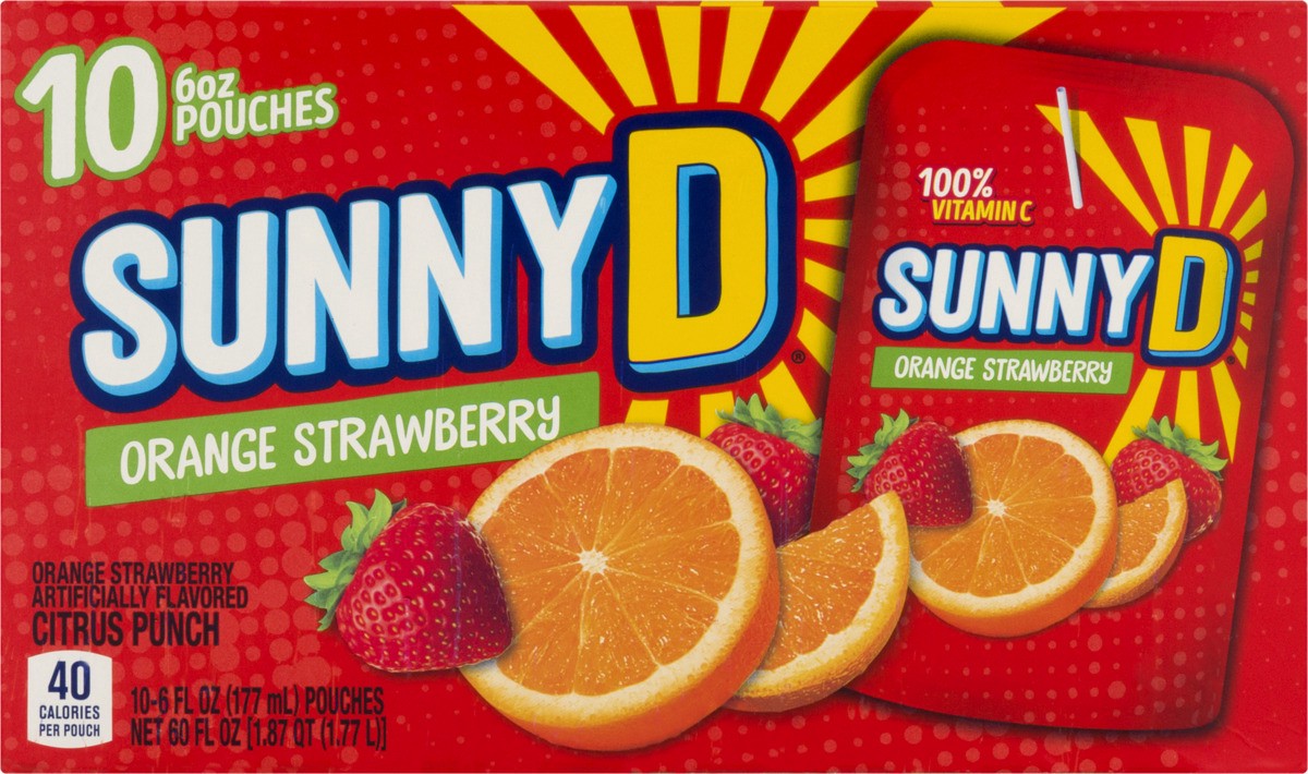 slide 2 of 11, Sunny D Citrus Punch Orange Strawberry - 10 ct; 6 fl oz, 10 ct; 6 fl oz