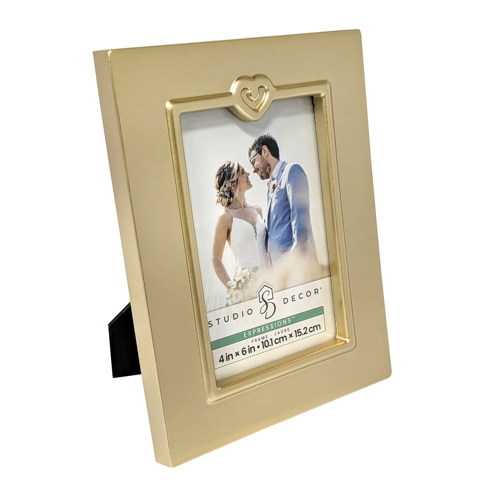 slide 7 of 7, Expressions Gold Frame With Heart Icon By Studio Decor, 4 in x 6 in