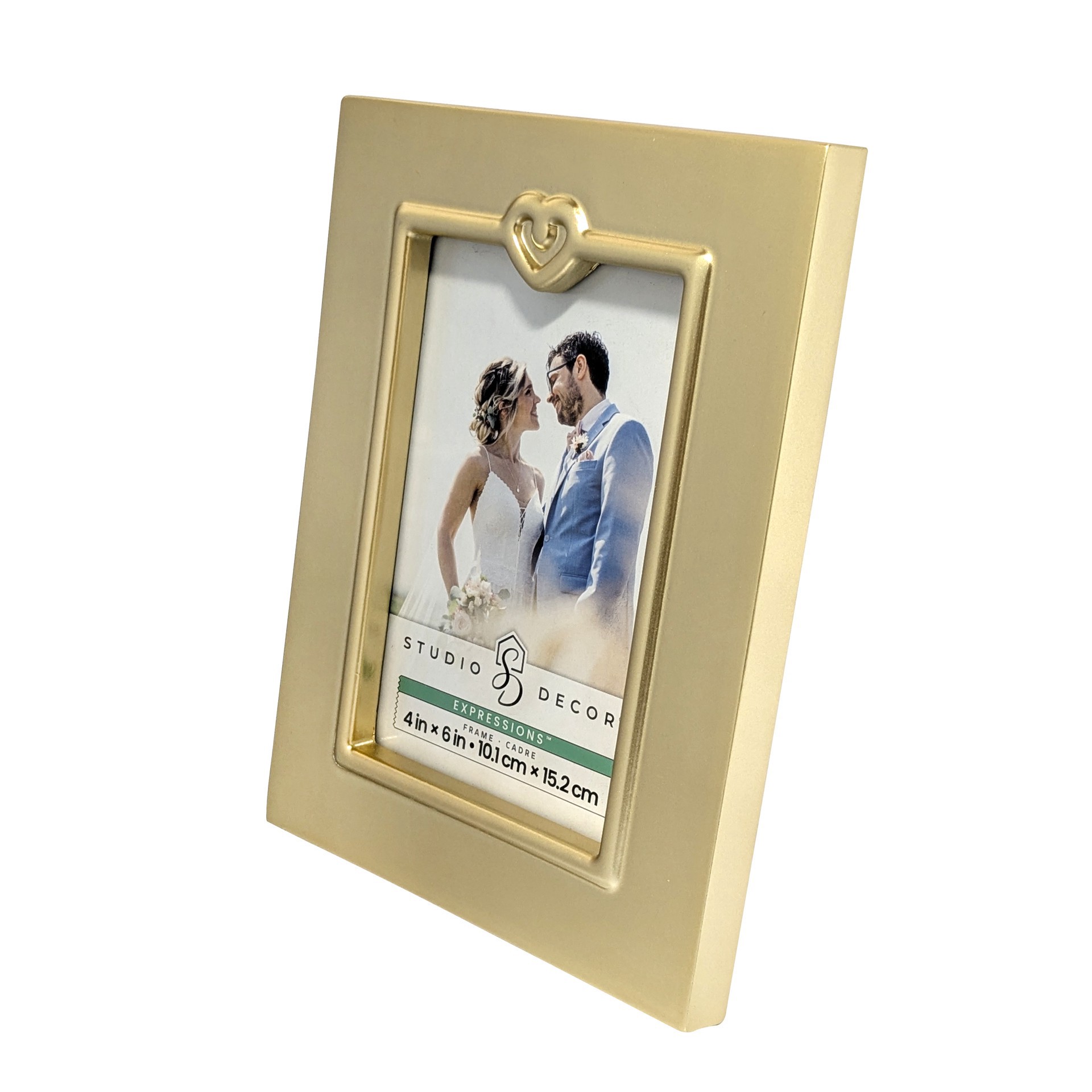 slide 2 of 7, Expressions Gold Frame With Heart Icon By Studio Decor, 4 in x 6 in