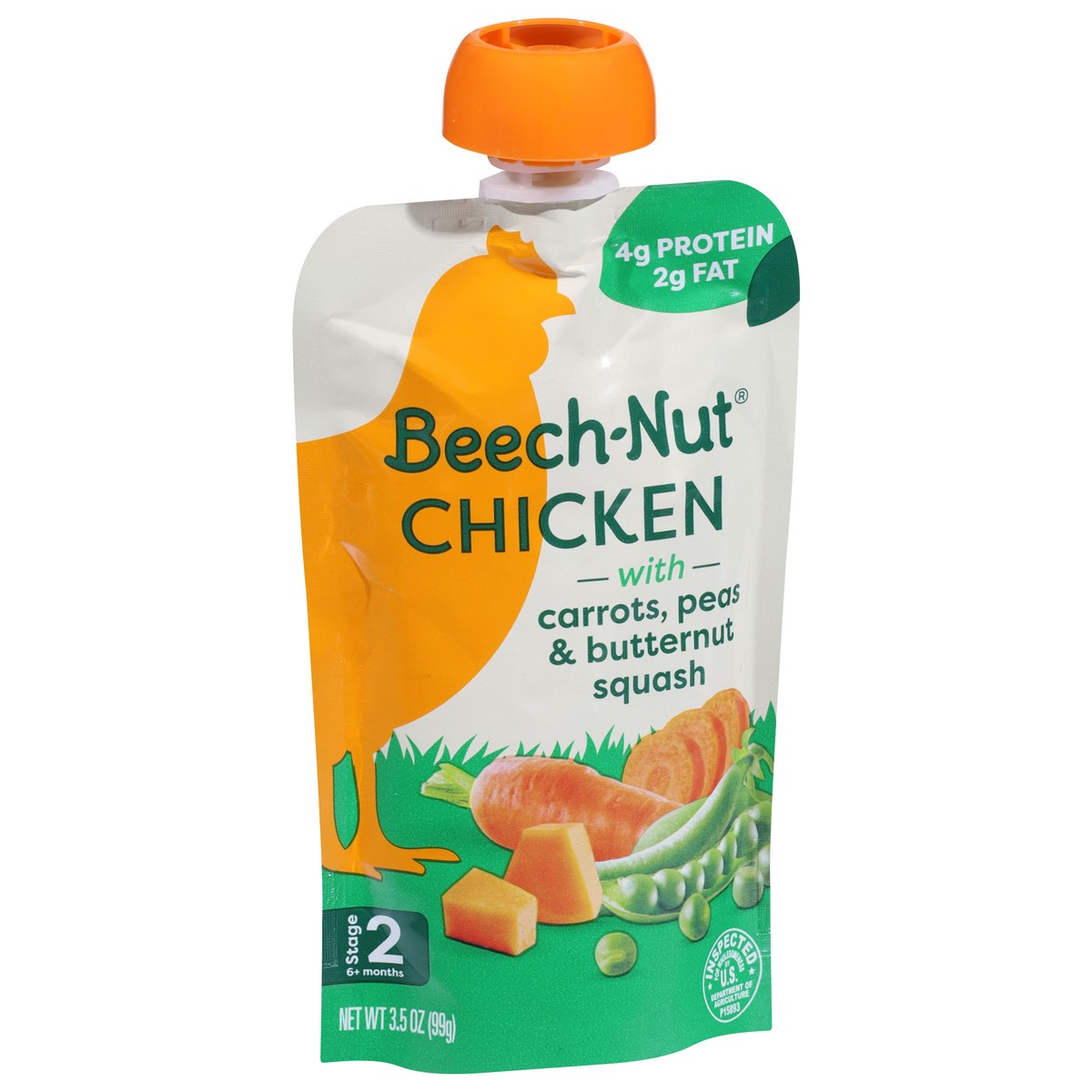 slide 2 of 4, Beech-Nut Stage 2 (6+ Months) Chicken with Carrots, Peas & Butternut Squash 3.5 oz, 3.5 oz