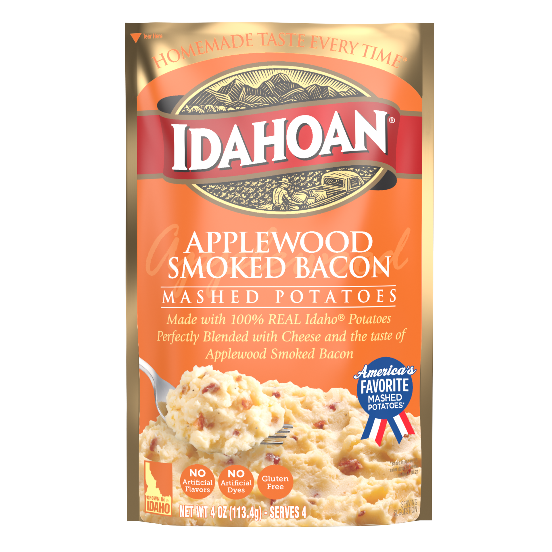 slide 2 of 3, Idahoan Applewood Smoked Bacon Mashed Potatoes, 4 oz