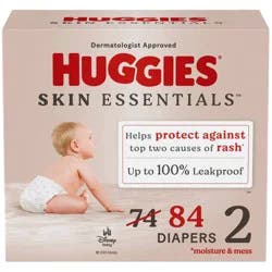 Huggies Skin Essentials Baby Diapers, Size 2 (12-18 lbs), 74 Ct