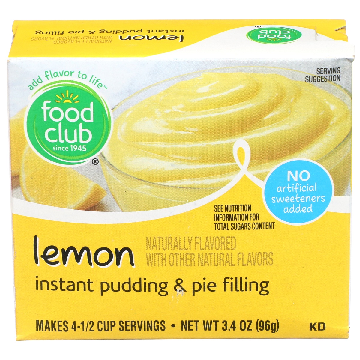 slide 1 of 6, Food Club Instant Lemon Pudding, 3.4 oz