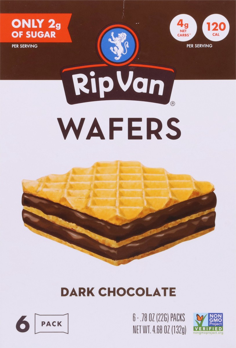 slide 6 of 14, Rip Van Dark Chocolate Wafers 6 - 0.78 oz Packs, 6 ct