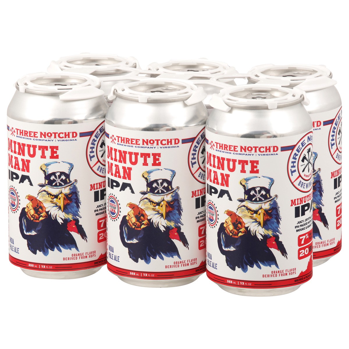 slide 11 of 11, Three Notch'd India Pale Ale Minute Man Beer 6 - 12 fl oz Cans, 6 ct; 12 oz