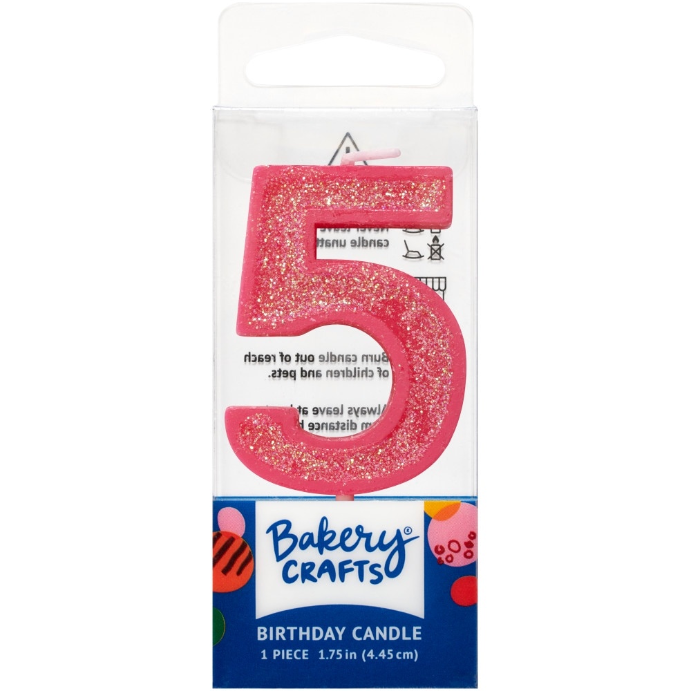 slide 1 of 1, DecoPac Five Birthday Candle Cake Decoration - Pink, 1 ct