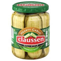 Claussen Hearty Garlic Pickle Sandwich Slices, 20 fl. oz. Jar