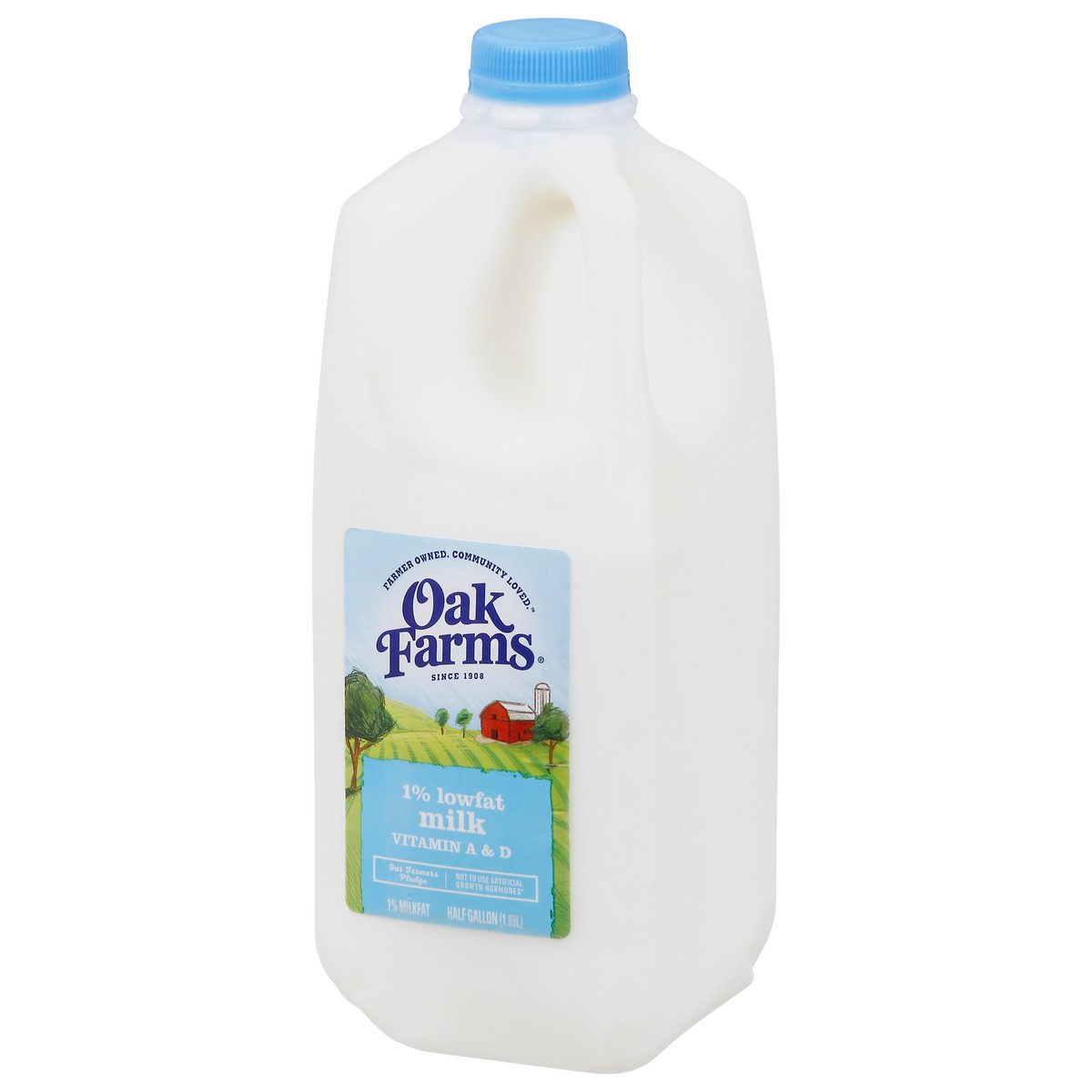 slide 9 of 9, Oak Farms 1% Lowfat Milk 0.5 gl, 1/2 gal