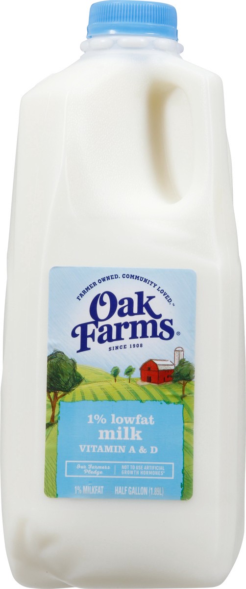 slide 6 of 9, Oak Farms 1% Lowfat Milk 0.5 gl, 1/2 gal