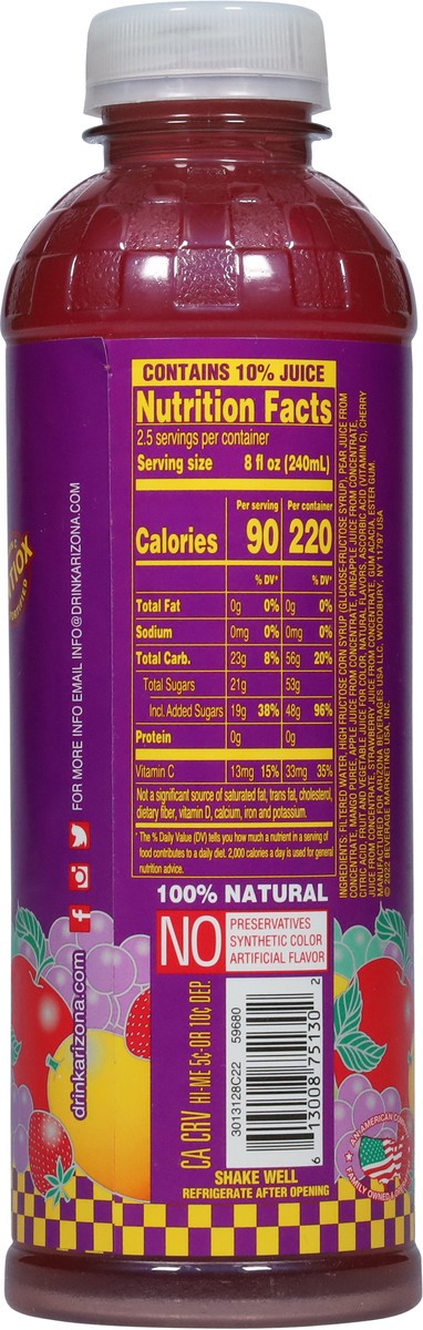 slide 5 of 9, Arizona Fruit Juice Cocktail, 20 fl oz