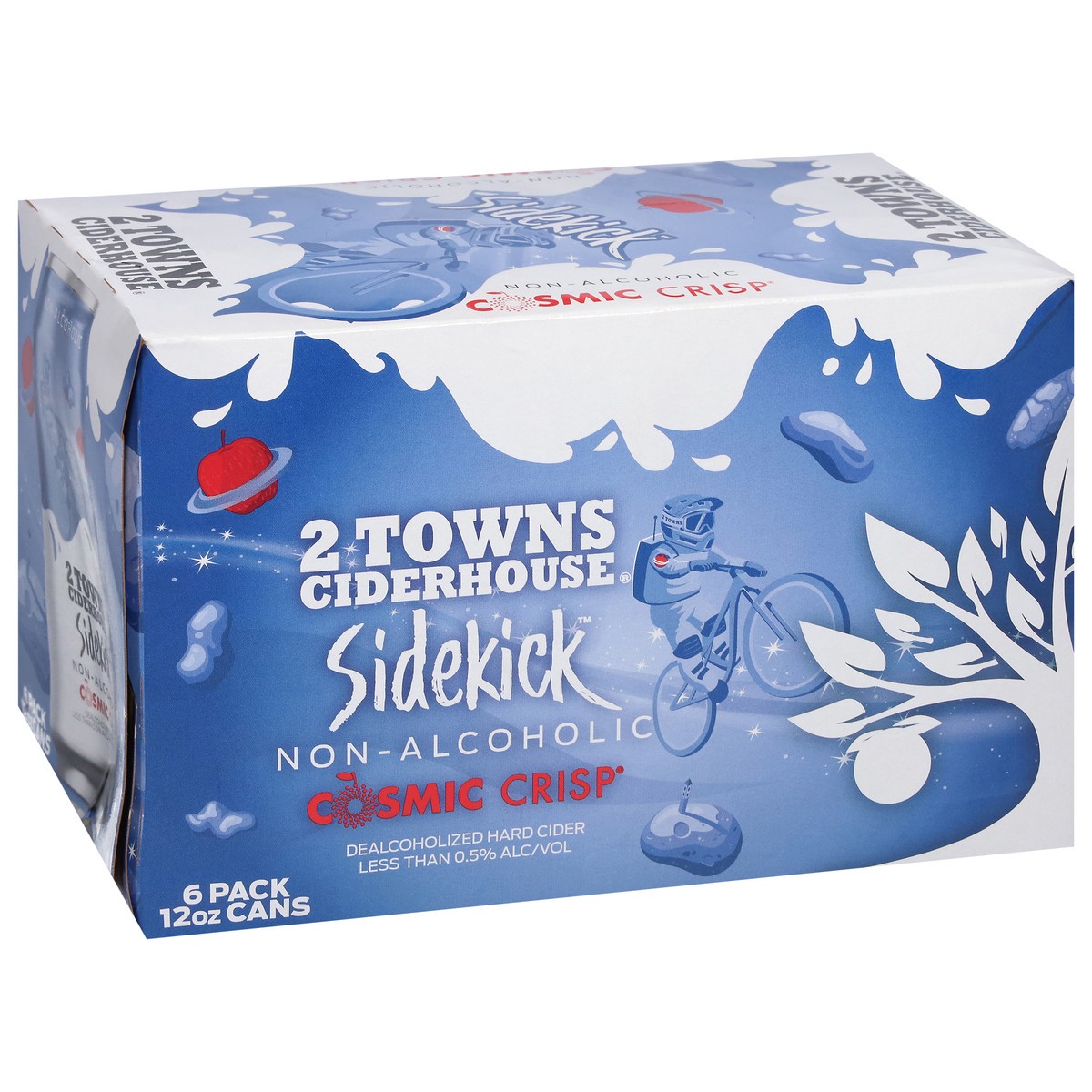 slide 4 of 12, 2 Towns Ciderhouse Sidekick Non-Alcoholic Cosmic Crisp Hard Cider 6 - 12 oz Cans, 6 ct; 12 oz