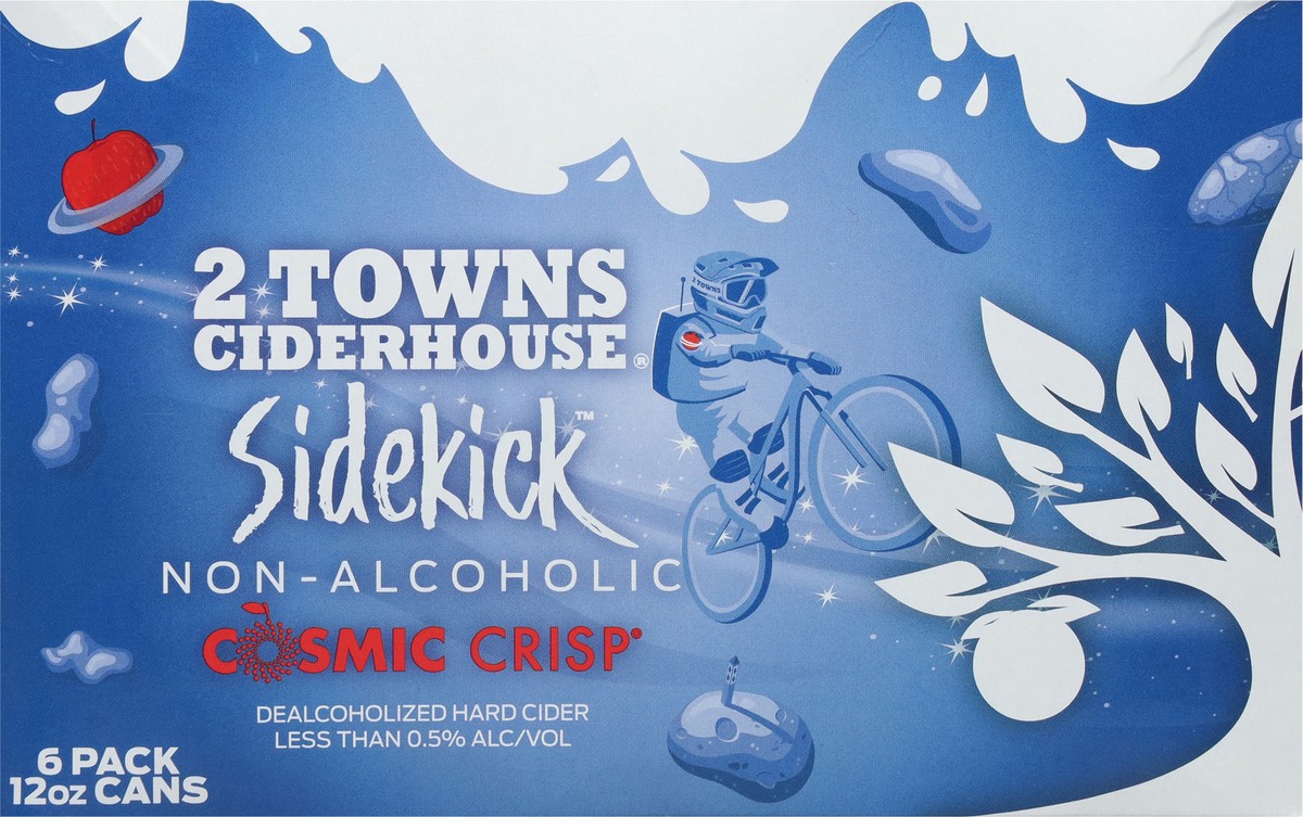 slide 6 of 12, 2 Towns Ciderhouse Sidekick Non-Alcoholic Cosmic Crisp Hard Cider 6 - 12 oz Cans, 6 ct; 12 oz