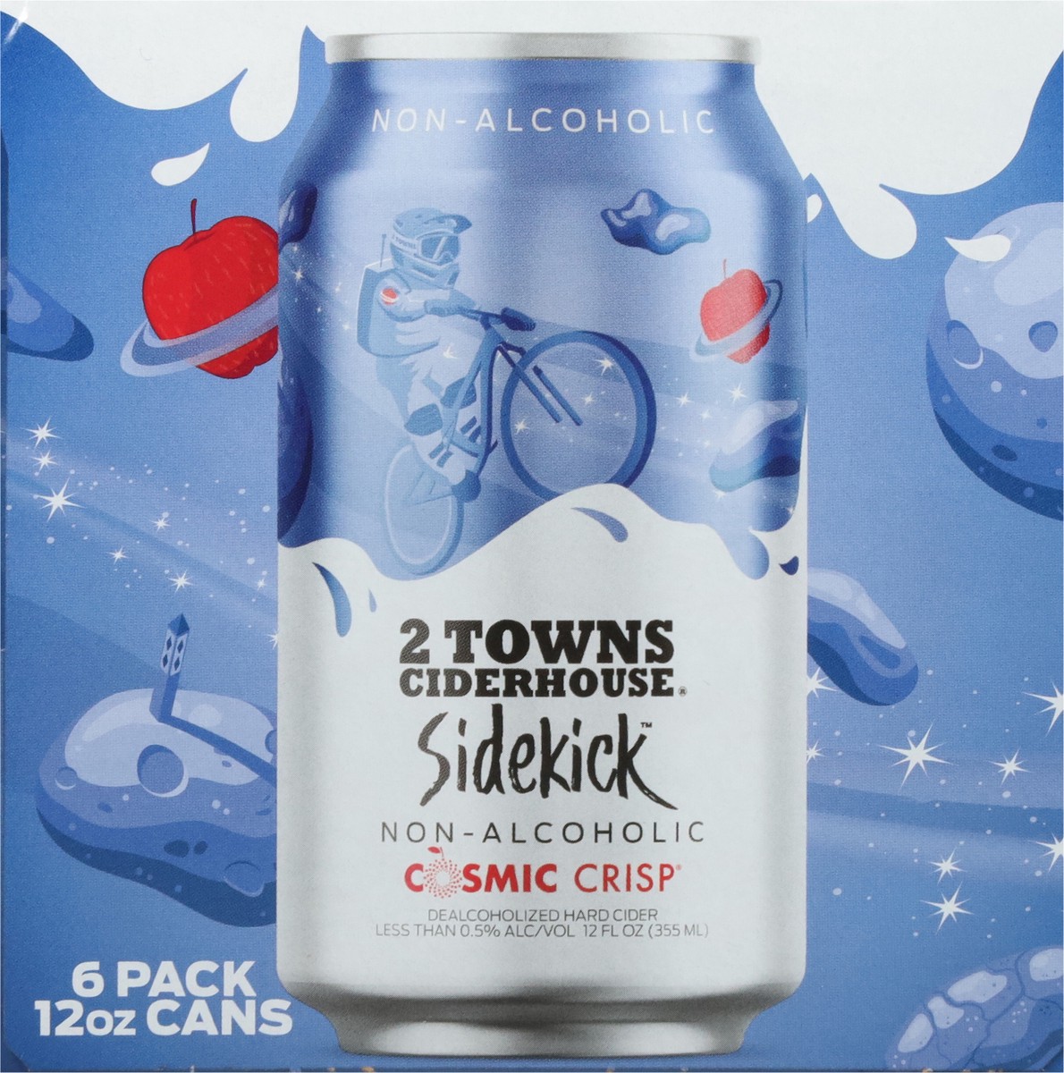slide 8 of 12, 2 Towns Ciderhouse Sidekick Non-Alcoholic Cosmic Crisp Hard Cider 6 - 12 oz Cans, 6 ct; 12 oz