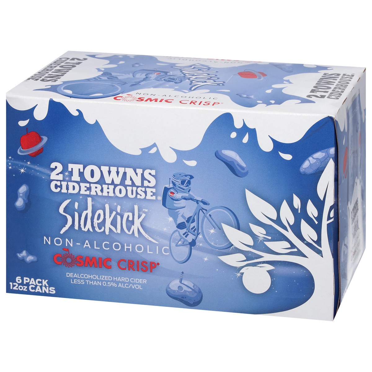 slide 7 of 12, 2 Towns Ciderhouse Sidekick Non-Alcoholic Cosmic Crisp Hard Cider 6 - 12 oz Cans, 6 ct; 12 oz