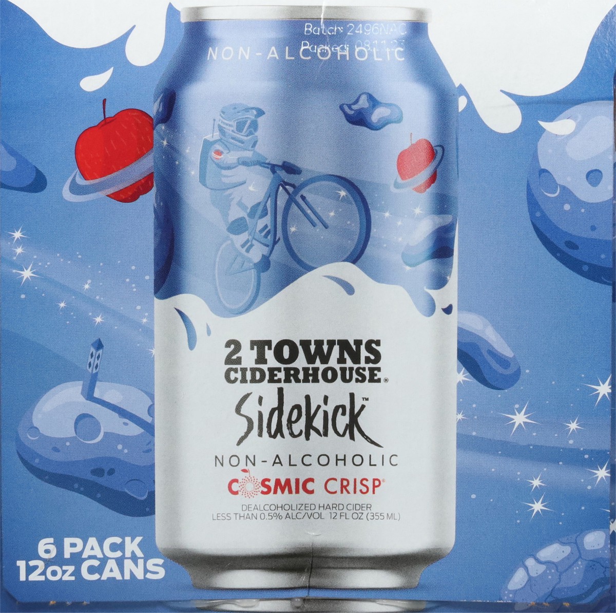 slide 5 of 12, 2 Towns Ciderhouse Sidekick Non-Alcoholic Cosmic Crisp Hard Cider 6 - 12 oz Cans, 6 ct; 12 oz