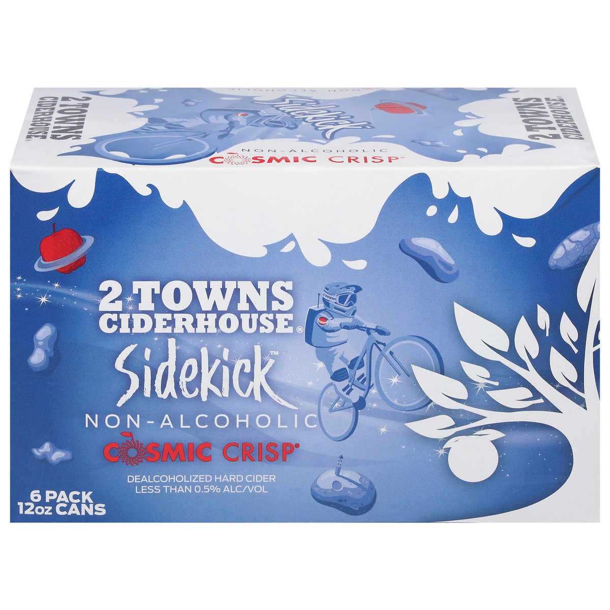 slide 1 of 12, 2 Towns Ciderhouse Sidekick Non-Alcoholic Cosmic Crisp Hard Cider 6 - 12 oz Cans, 6 ct; 12 oz