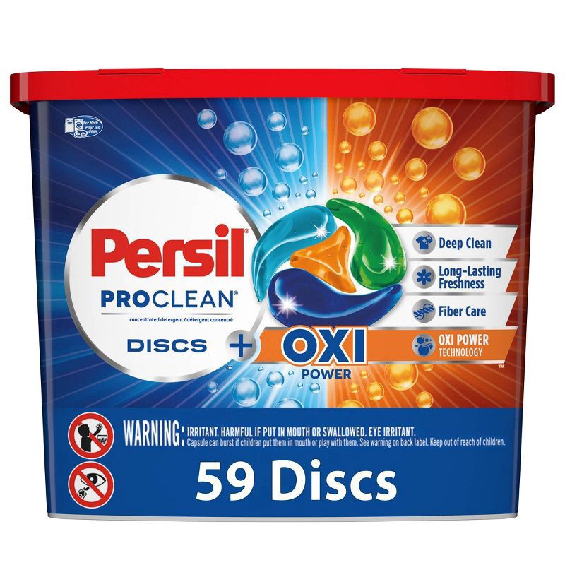 slide 1 of 9, Persil ProClean Discs Plus Oxi Power, 59 ct