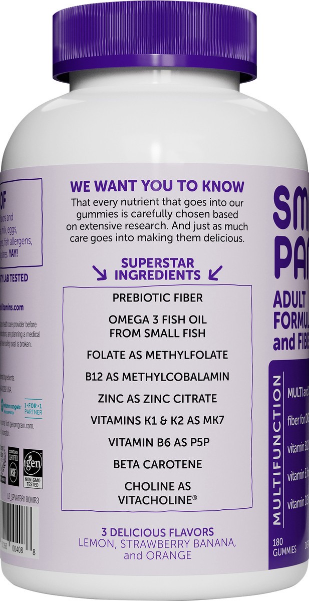 slide 3 of 5, SmartyPants Adult Formula and Fiber, 180 ct., 180 ct