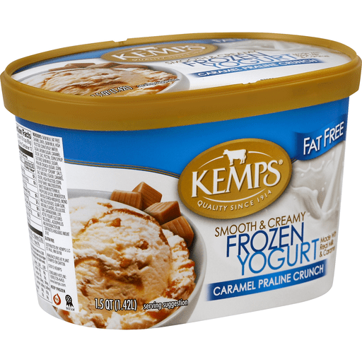 slide 2 of 2, Kemps Fat Free Caramel Praline Crunch Frozen Yogurt, 1.5 qt
